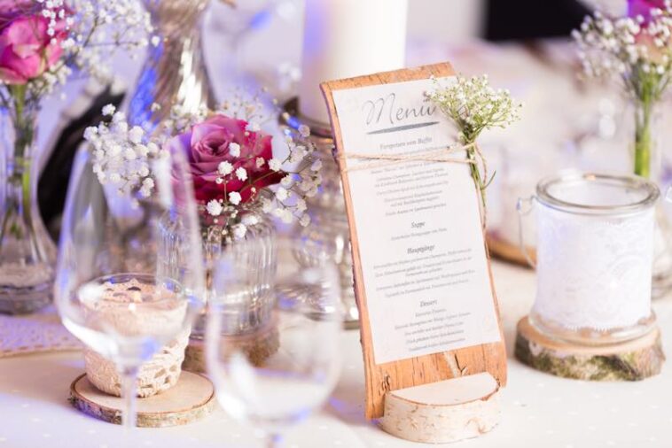 Tischdeko bei einer Hochzeit